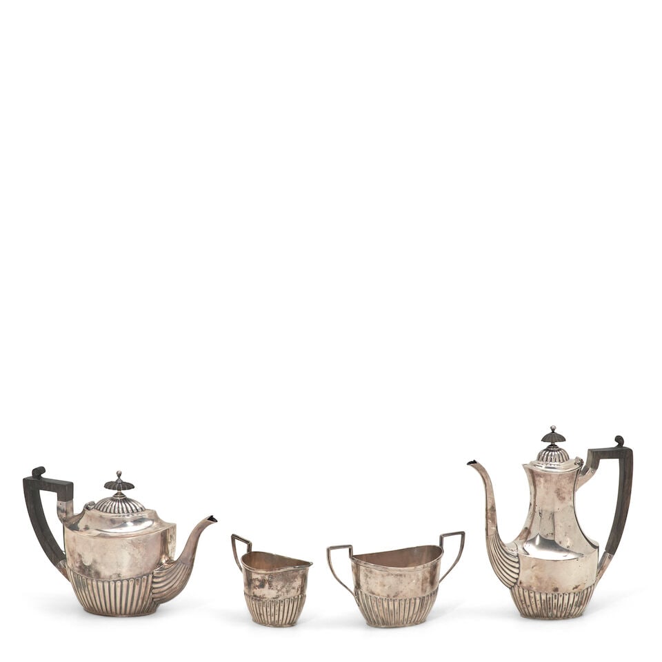 Whiting Sterling Silver Bachelor's Coffee and Tea Set, (1 of 1)