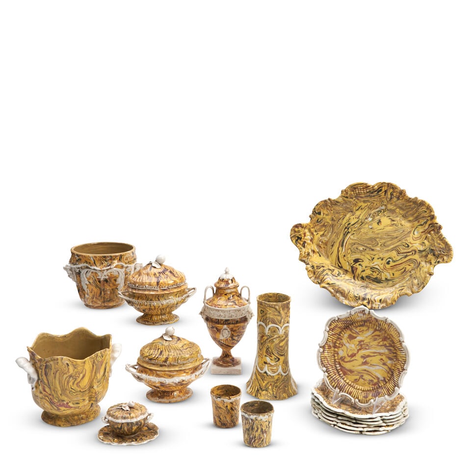 SEVENTEEN PIECES OF MEISELMAN IMPORTS APTWARE TABLEWARE Italy, c. 1970, glazed ceramic, all with... (1 of 1)