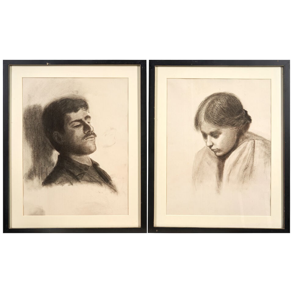 Harriet Randall Lumis (1870-1953) Two Charcoal Drawings (1 of 3)