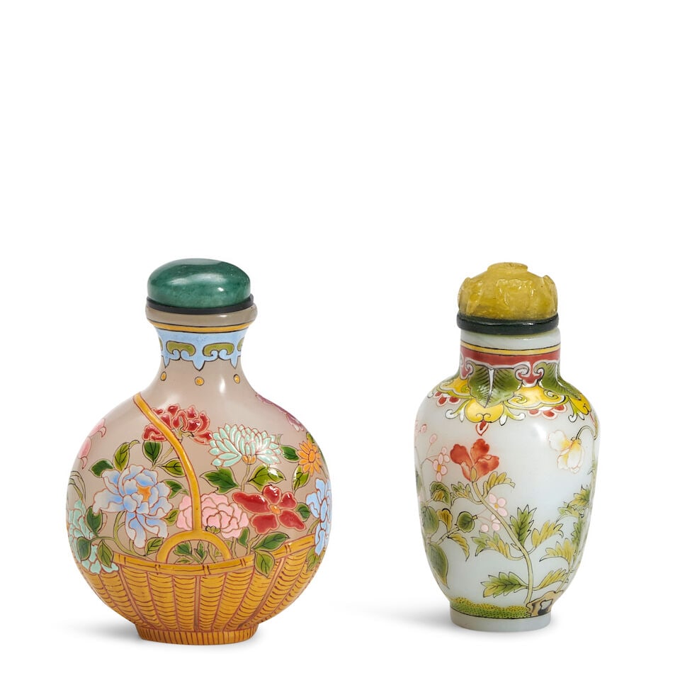 TWO ENAMELLED GLASS SNUFF BOTTLES China, (2) (1 of 1)