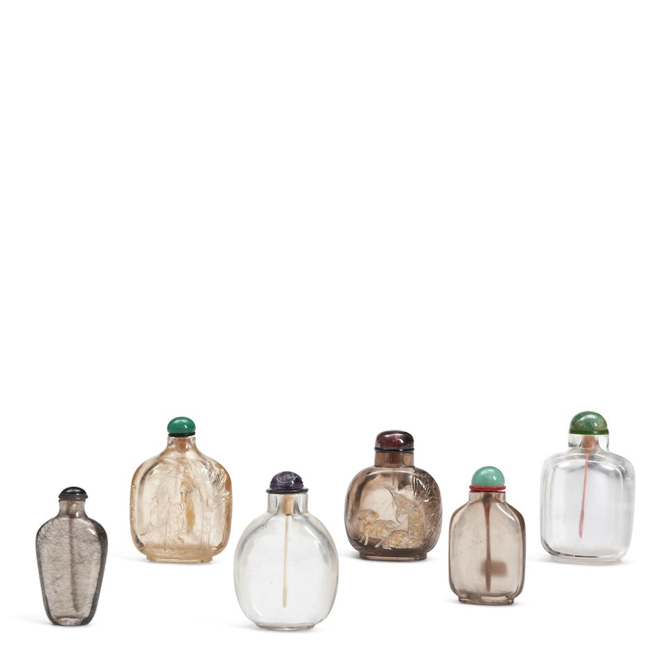 SIX ROCK CRYSTAL SNUFF BOTTLES China, (6) (1 of 1)