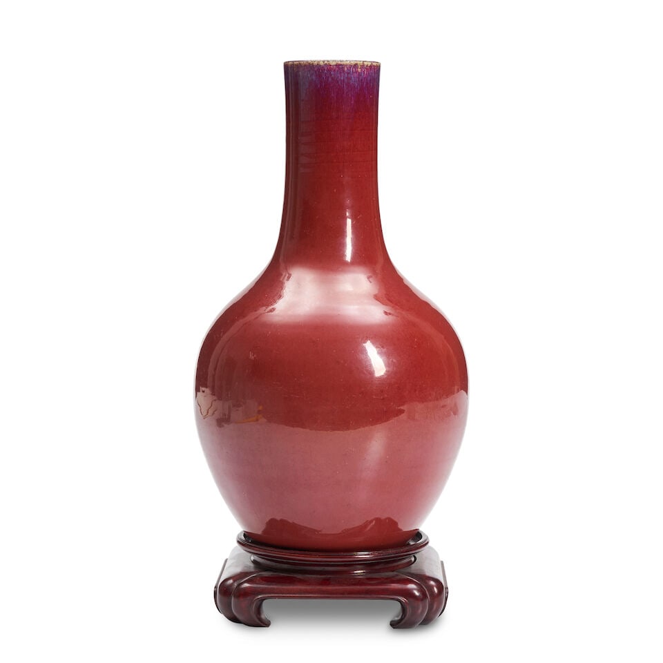 CHINESE KANGXI-STYLE OXBLOOD-GLAZED 'SANG-DE-BOEUF' PORCELAIN VASE (1 of 2)