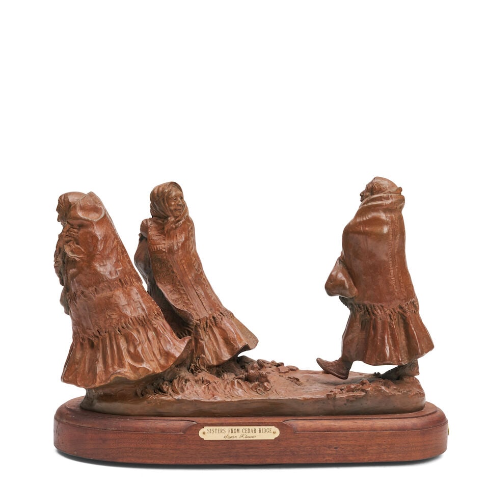 SUSAN KLIEWER 'SISTERS FROM CEDAR RIDGE' BRONZE SCULPTURE c. 1997, (1 of 4)