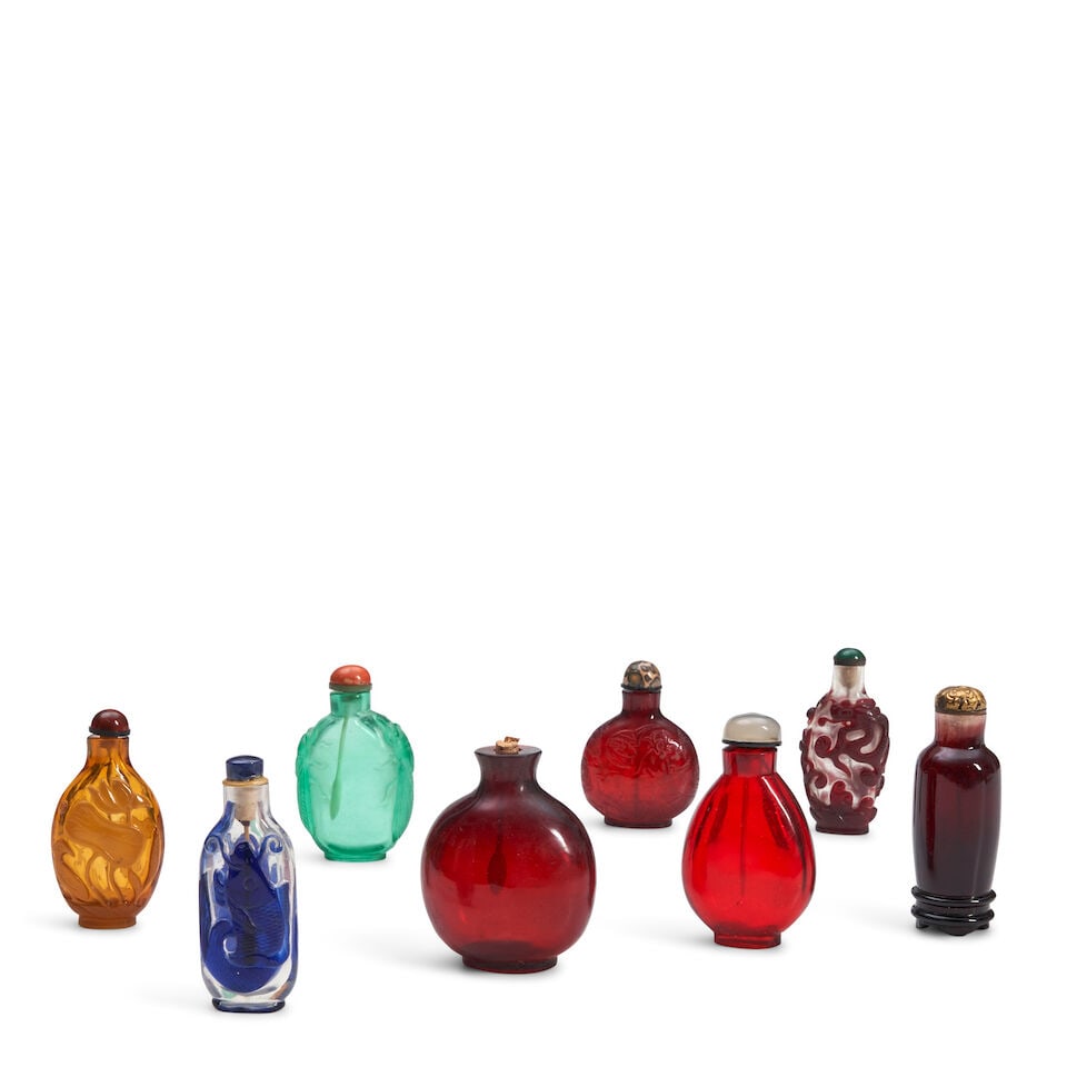 EIGHT GLASS SNUFF BOTTLES China, (8) (1 of 1)