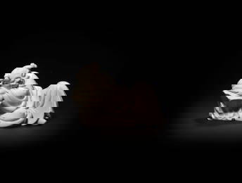 A VERY RARE BLANC-DE-CHINE DAOIST FIGURE OF ZHONGLI QUAN OR TAN QIAO He Chaozong and Qian li mia...