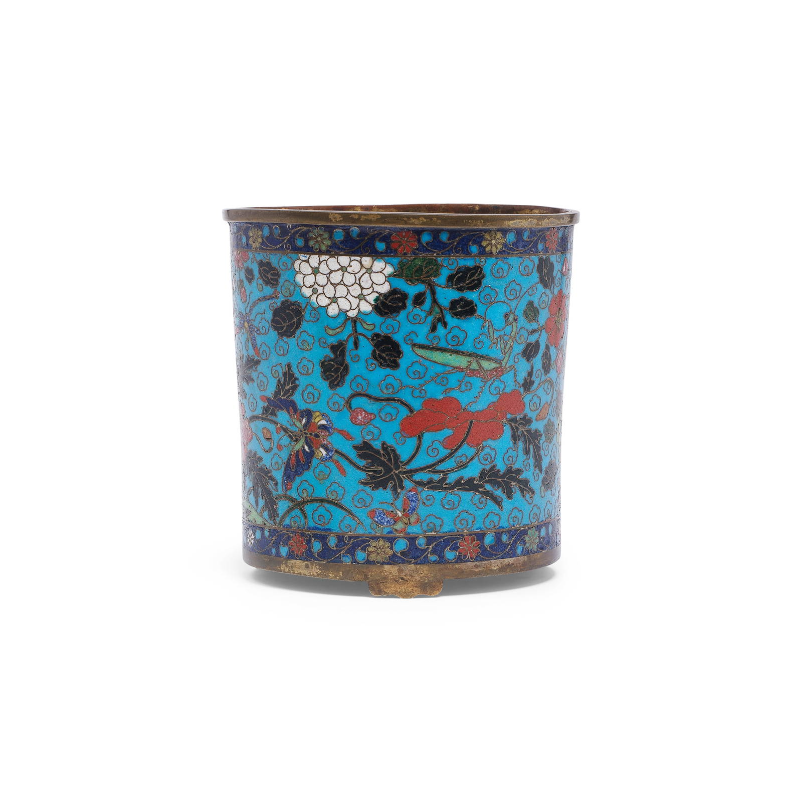 A RARE CLOISONNÉ ENAMEL BRUSHPOT, BITONG 17th century