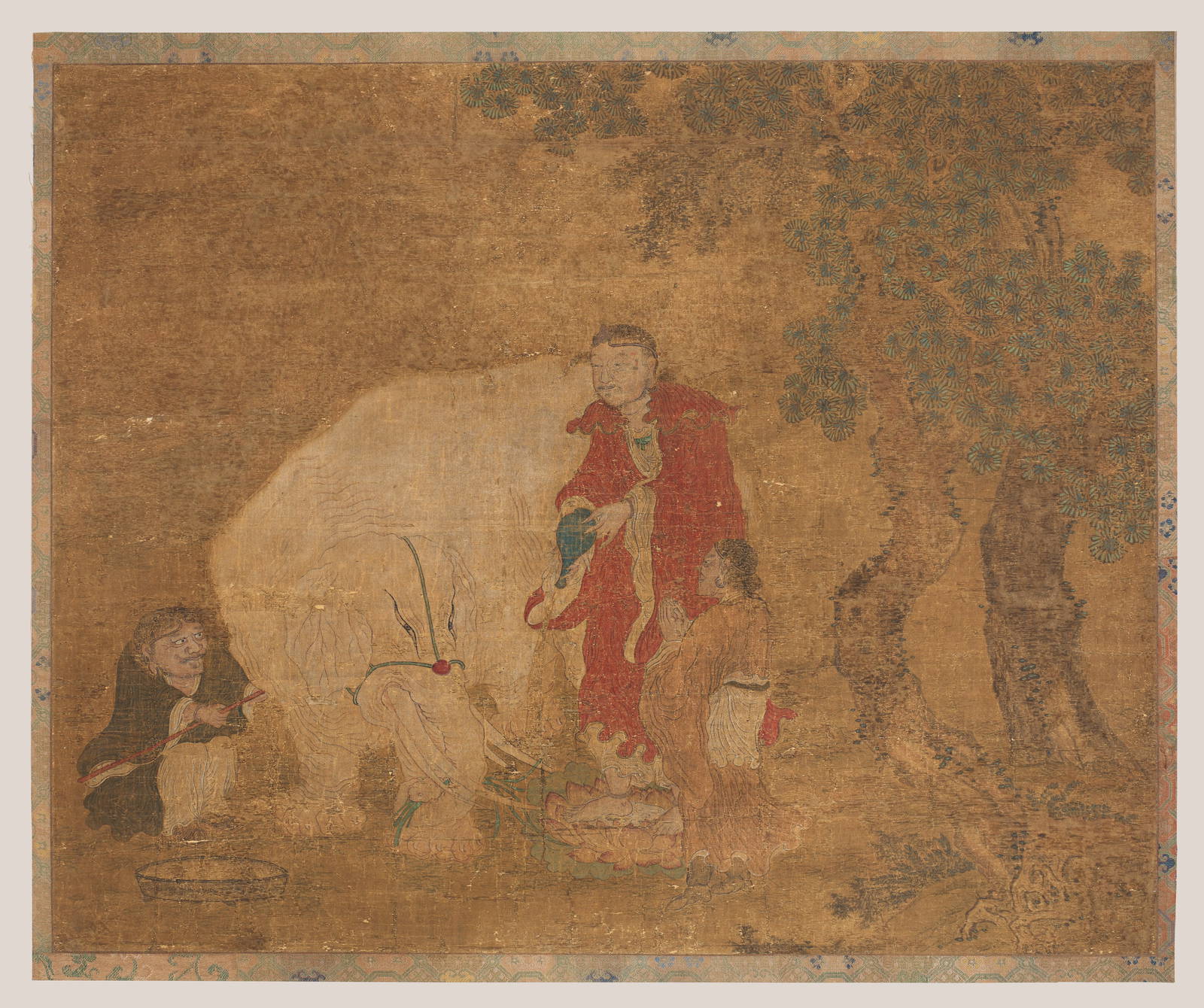 SAKYAMUNI WASHING THE ELEPHANT Ming Dynasty