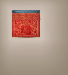 A CRIMSON CUT-VELVET ELEPHANT-PATTERN ALTAR FRONTAL 19th century