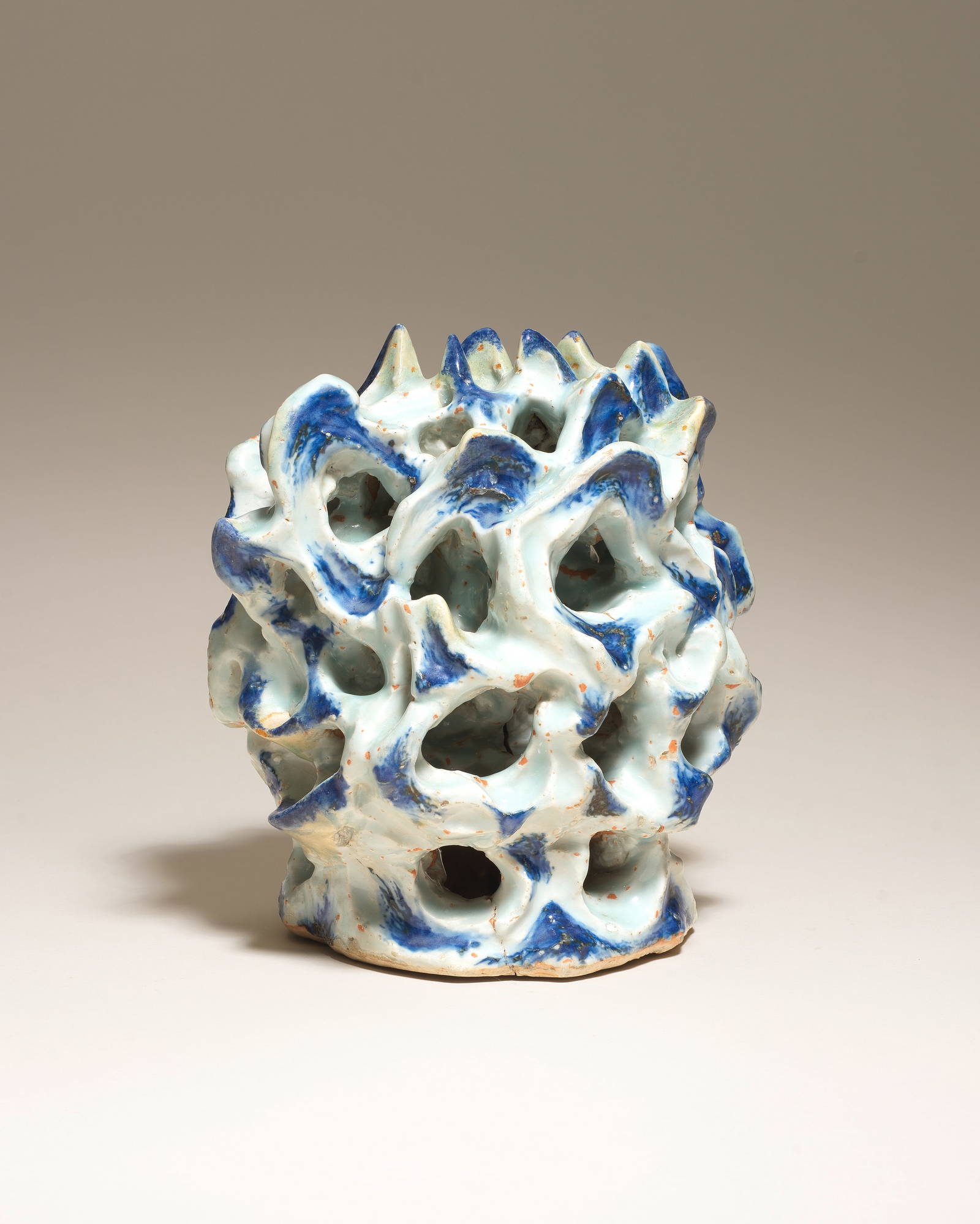 A VERY RARE BLUE AND WHITE 'SCHOLAR'S ROCK' Yuan Dynasty
