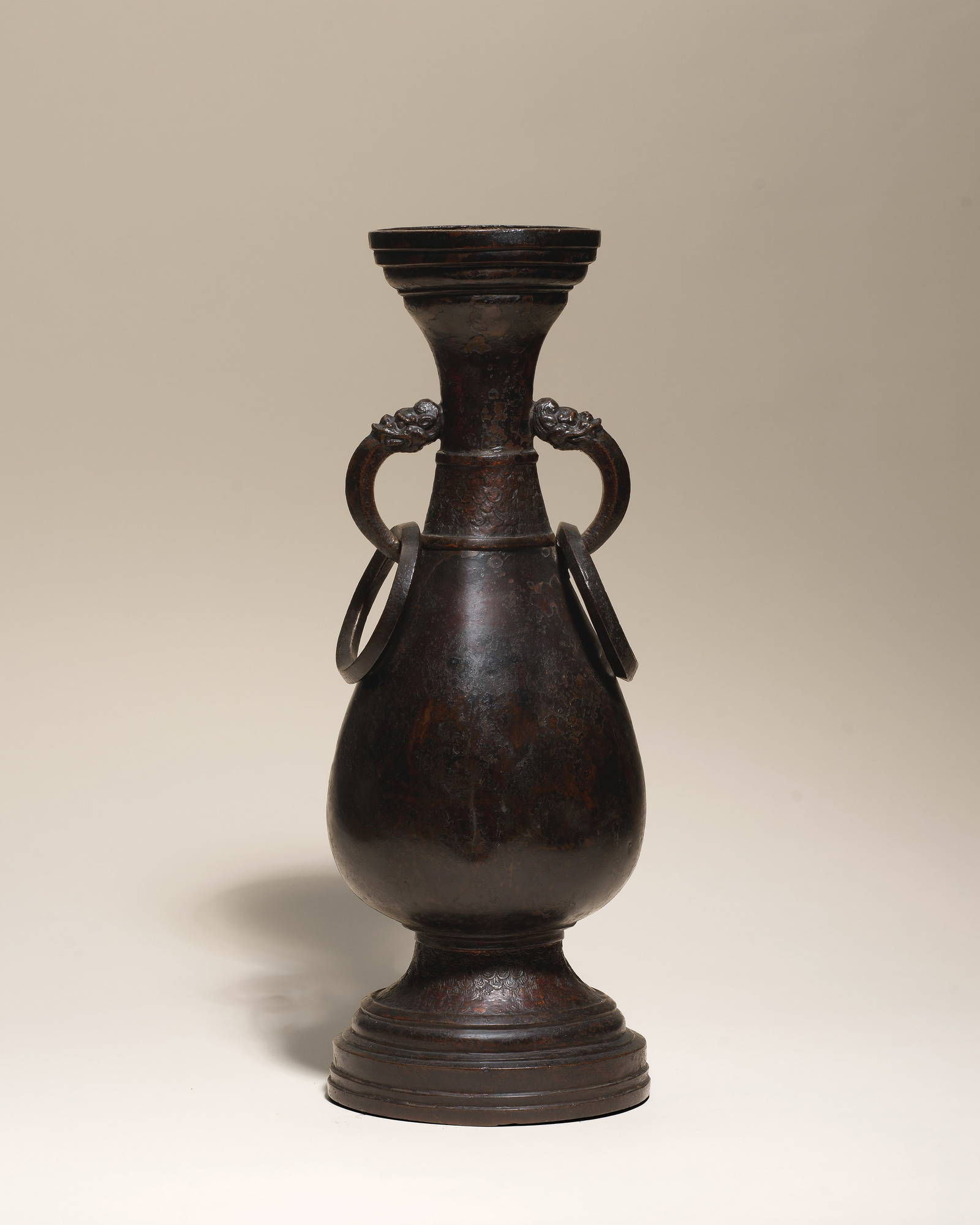 A LARGE BRONZE PEAR-SHAPED VASE Yuan Dynasty