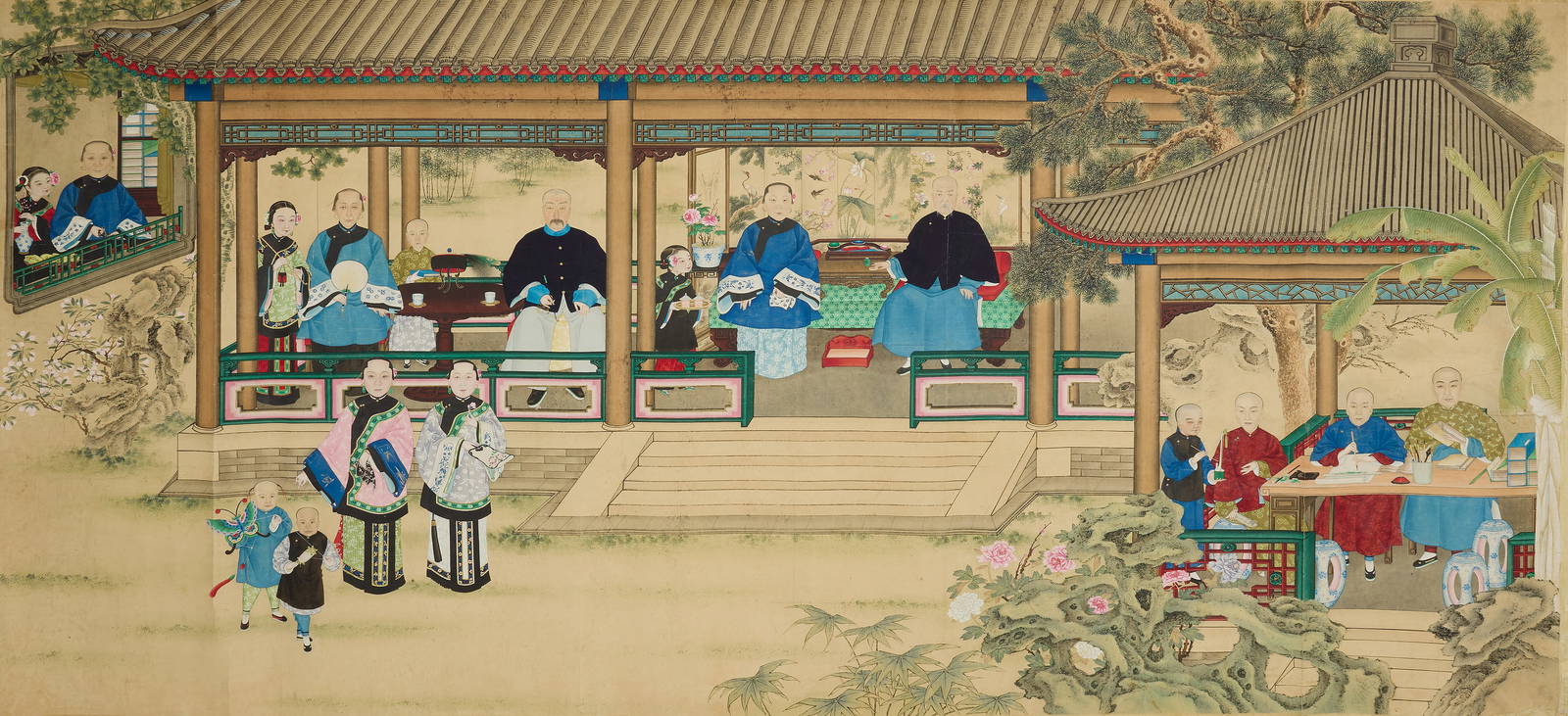 ANONYMOUS A large family portrait, Late Qing Dynasty