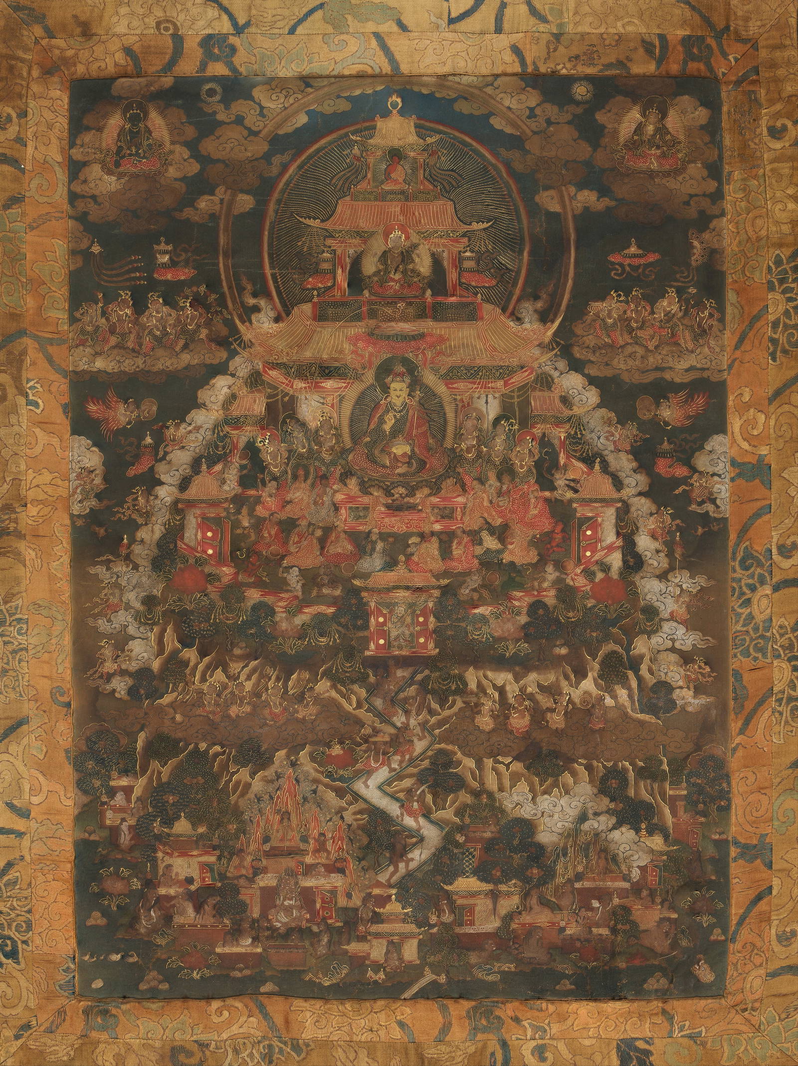 A THANGKA OF PADMASAMBHAVA IN HIS PURE LAND Tibet, 19th century