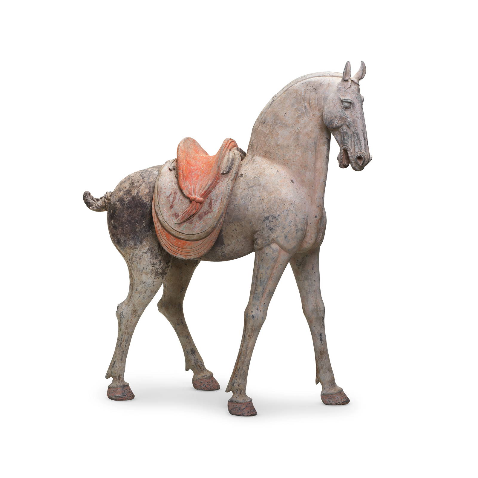 A LARGE GREY POTTERY FIGURE OF A HORSE Tang Dynasty (2)