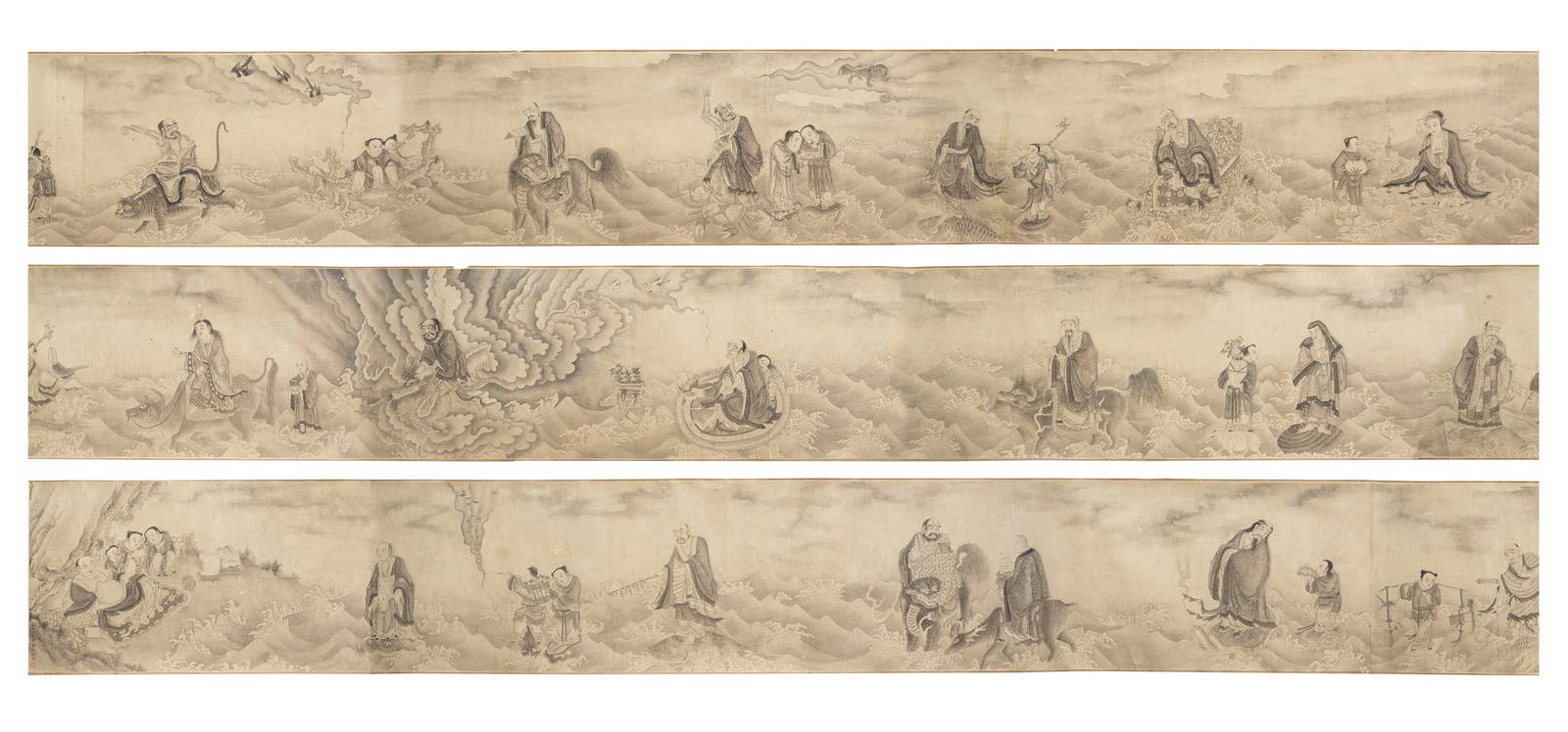 AFTER DING YUNPENG (1547-1628) Eighteen Luohan, Qing dynasty