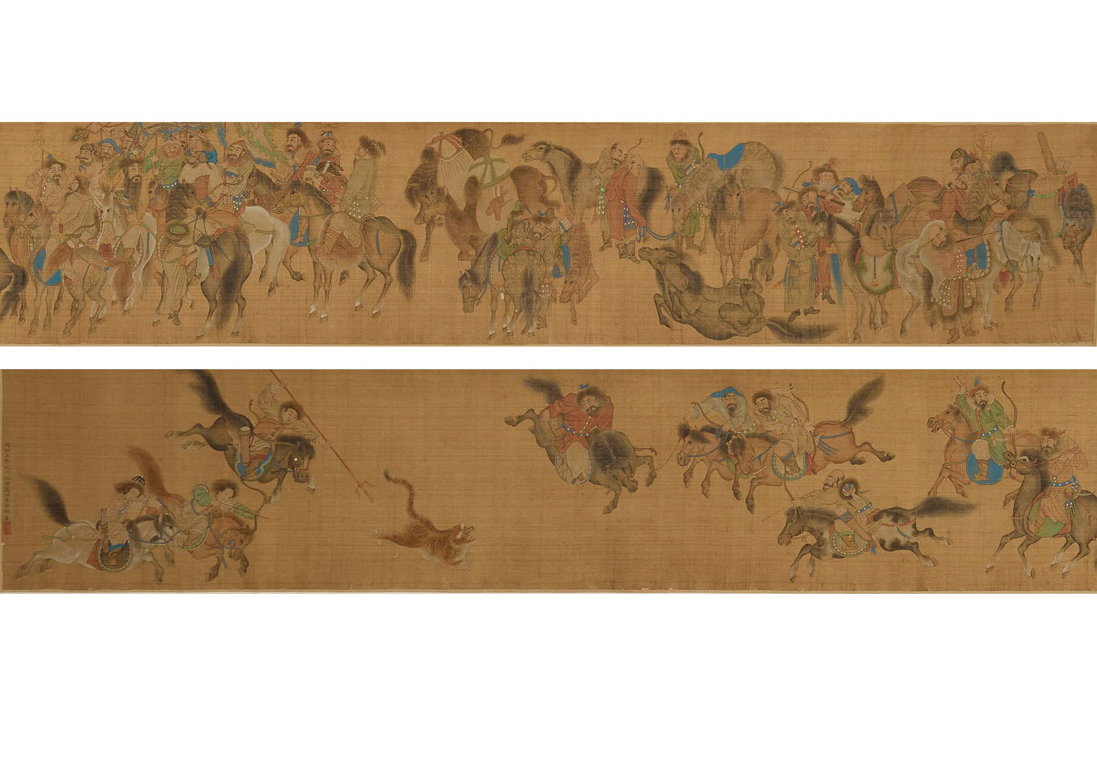 FOLLOWER OF WANG ZHENGPENG (ACTIVE CIRCA 1280-1329) Tartars hunting, apocryphally dated Autumn 1...