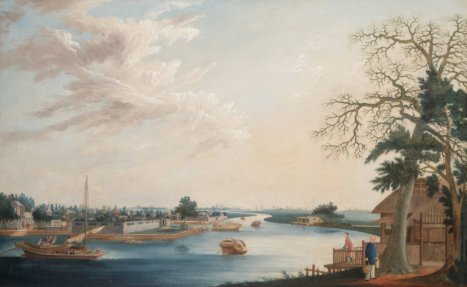 CHINESE ARTIST (CIRCA 1800) A riverside estate near Canton