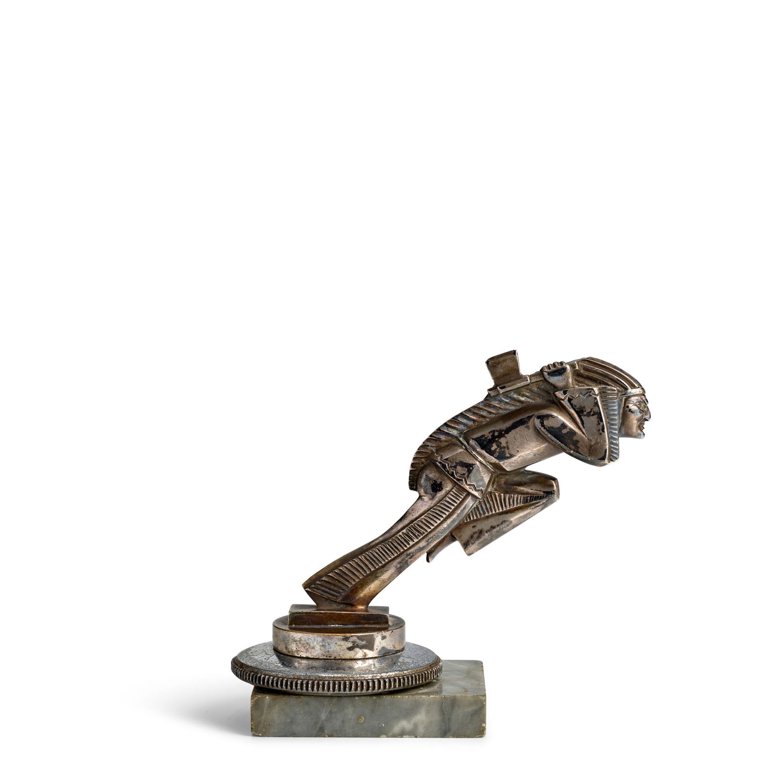 An 'Indian chief Runamok' car mascot by Gibert, French, 1920s, (1 of 3)