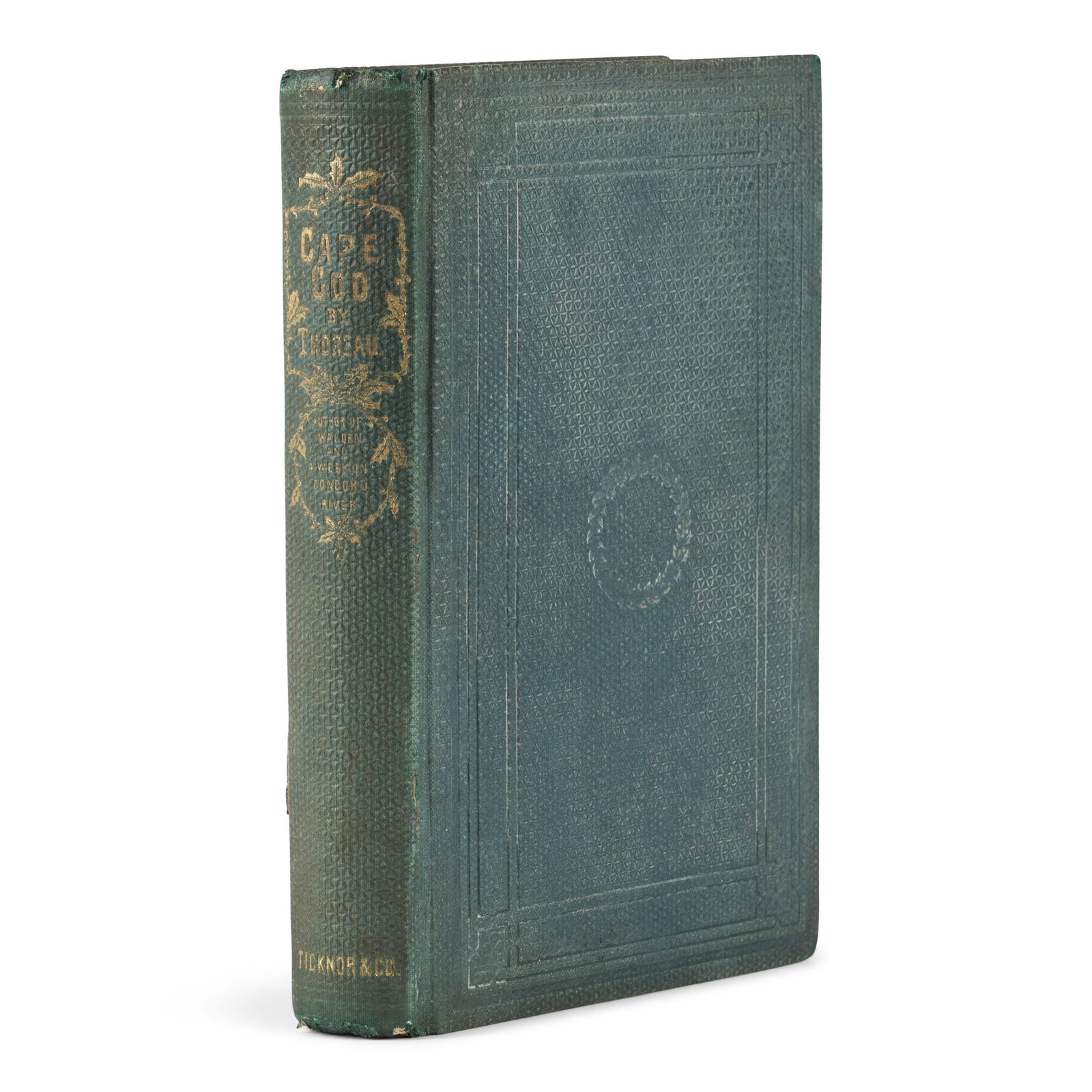 THOREAU, HENRY DAVID. 1817-1862. Cape Cod. Boston: Ticknor and Fields, 1865 (1 of 1)