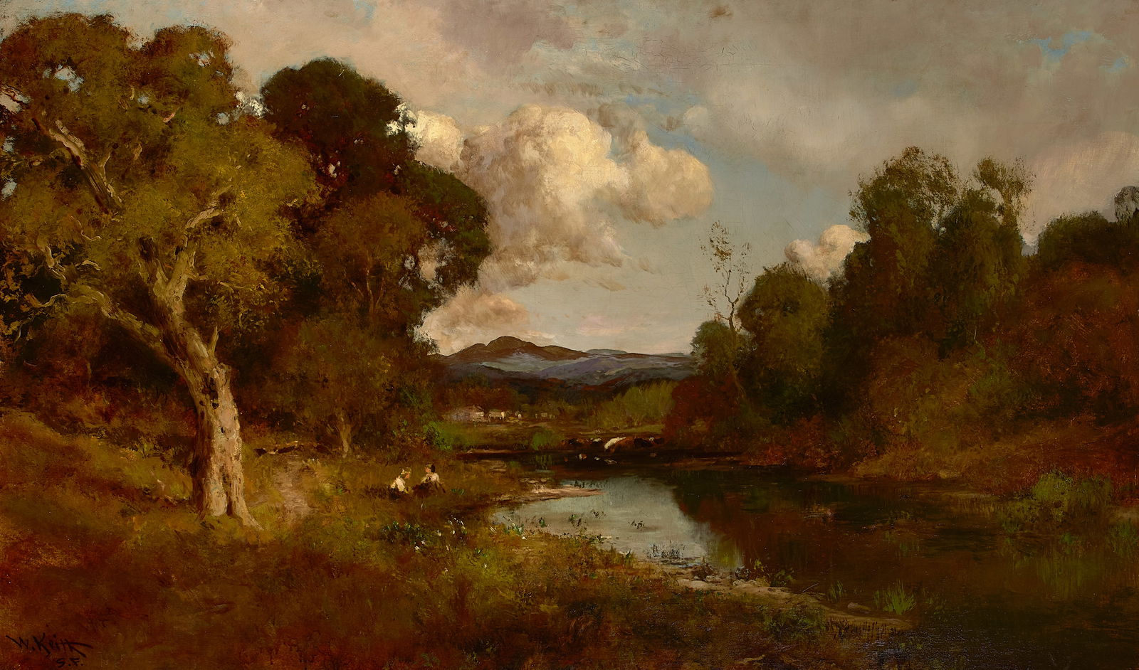 William Keith (1838-1911) Distant View of Mount Tamalpais 36 x 60 in. (Painted circa 1905.): William Keith (1838-1911) Distant View of Mount Tamalpais signed and inscribed 'W. Keith / S.F.' (lower left) oil on canvas 36 x 60 in. Painted circa 1905. Footnotes: Provenance (Joh