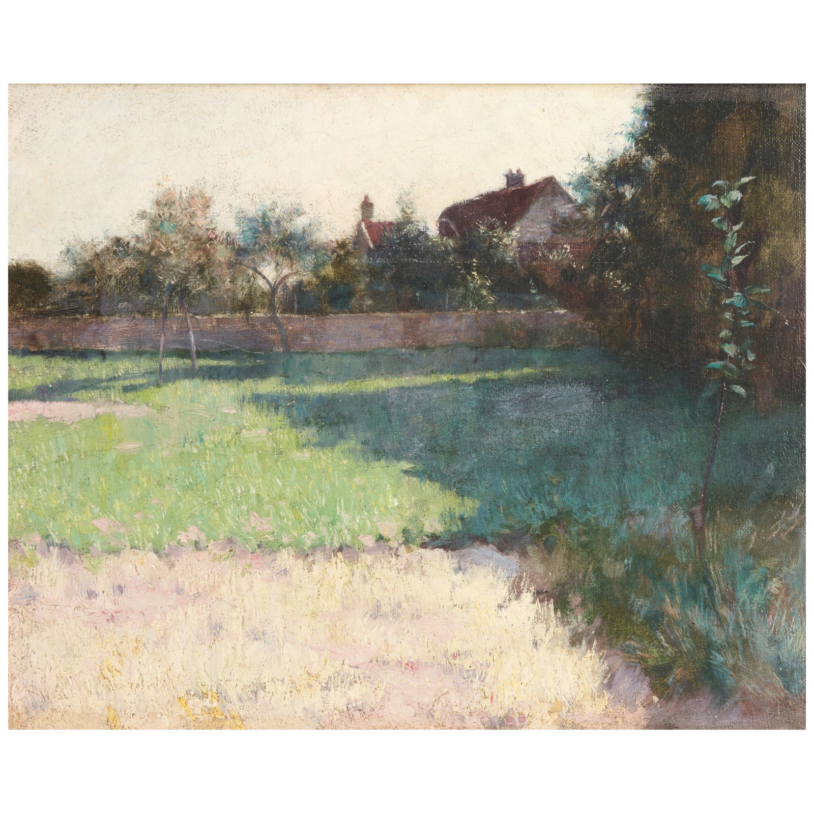 Guy Rose (1867-1925) French Landscape 12 7/8 x 16 1/8 in.: Guy Rose (1867-1925) French Landscape signed 'Guy Rose' (on the reverse prior to lining) oil on canvas 12 7/8 x 16 1/8 in. Footnotes: Provenance The artist. Carroll (née Badham) Preye