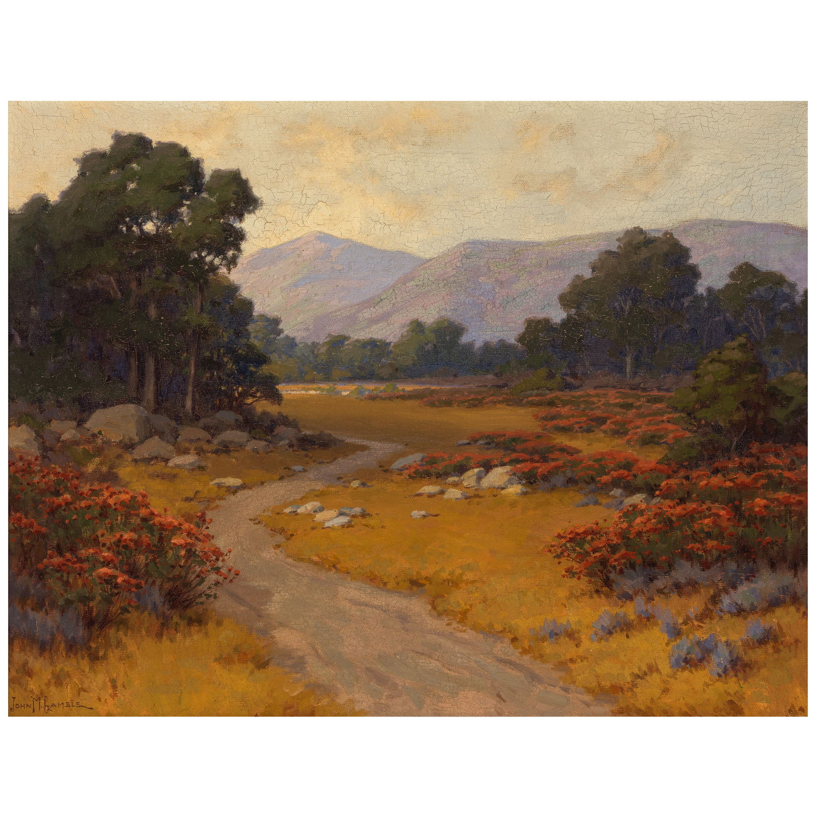 John Marshall Gamble (1863-1957) Wildflowers 20 1/4 x 26 in.: John Marshall Gamble (1863-1957) Wildflowers signed 'John M. Gamble' (lower left) oil on canvas 20 1/4 x 26 in. Footnotes: Provenance Private collection, St. Louis, by family descent.