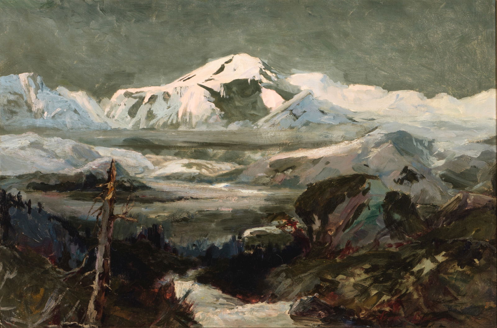 Sydney Laurence (1865-1940) Mt. McKinley from Lower Peters Hills 18 x 27 in.  framed 23 1/2 x 32... (1 of 1)