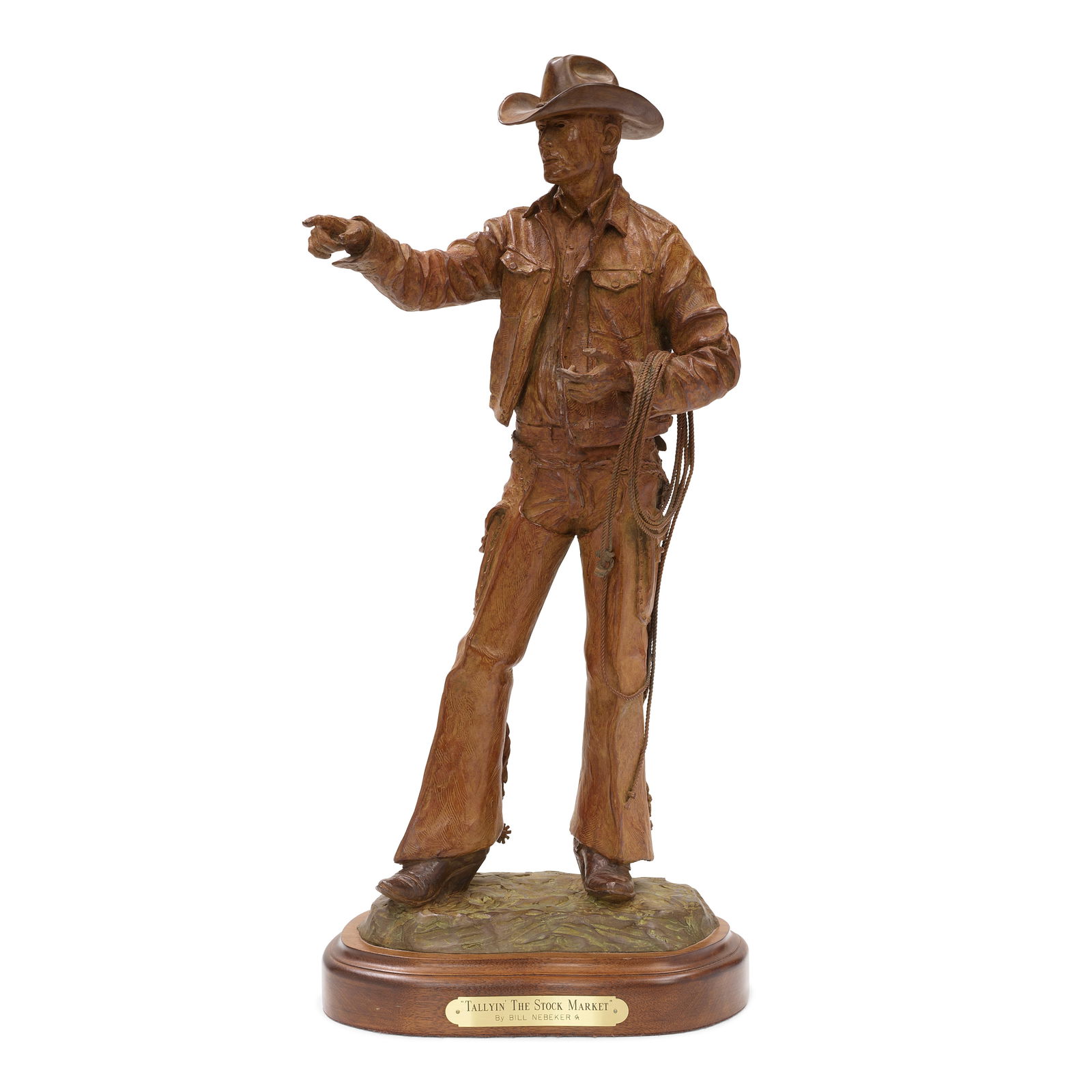 Bill Nebeker (born 1942) Tallyin' the Stock Market 22 in. high, on a 2 in. high base (1 of 1)