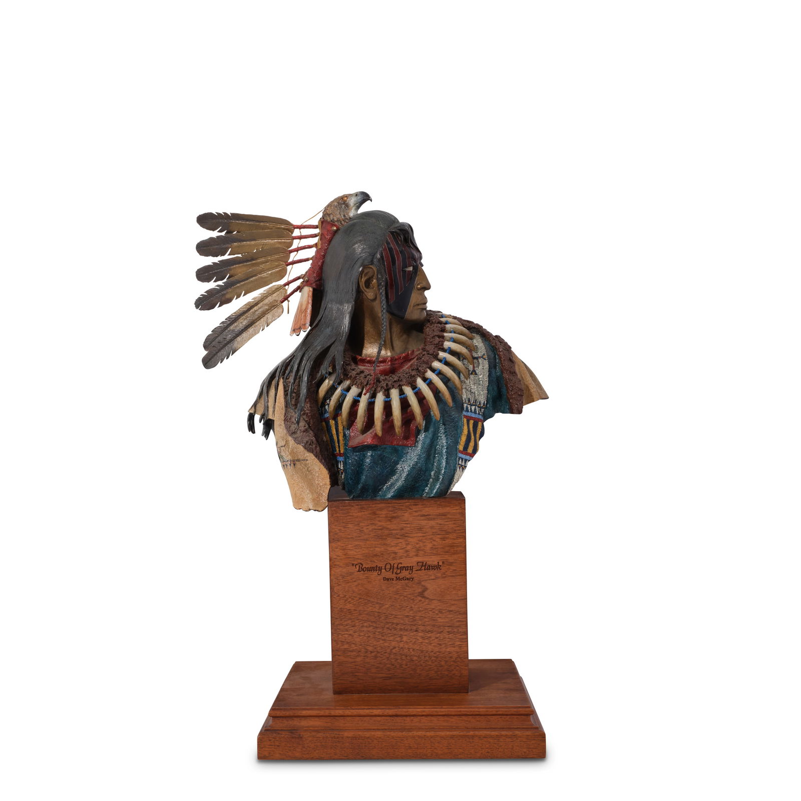 Dave McGary (1958-2013) Bounty of Gray Hawk (Bust) 11 1/2 in. high, on a 9 in. high wood base (1 of 1)
