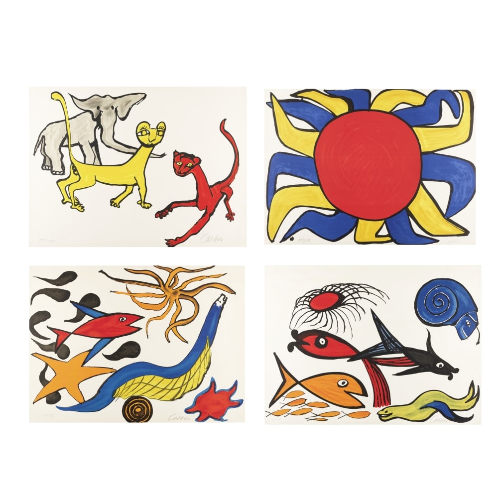 ALEXANDER CALDER (1898-1976) Our unfinished revolution, 1975 Portfolio complet comprenant dix li...: ALEXANDER CALDER (1898-1976) Our unfinished revolution, 1975 Portfolio complet comprenant dix lithographies en couleurs sur vélin d'Arches (+ Onze pages de texte) Signées et numérot