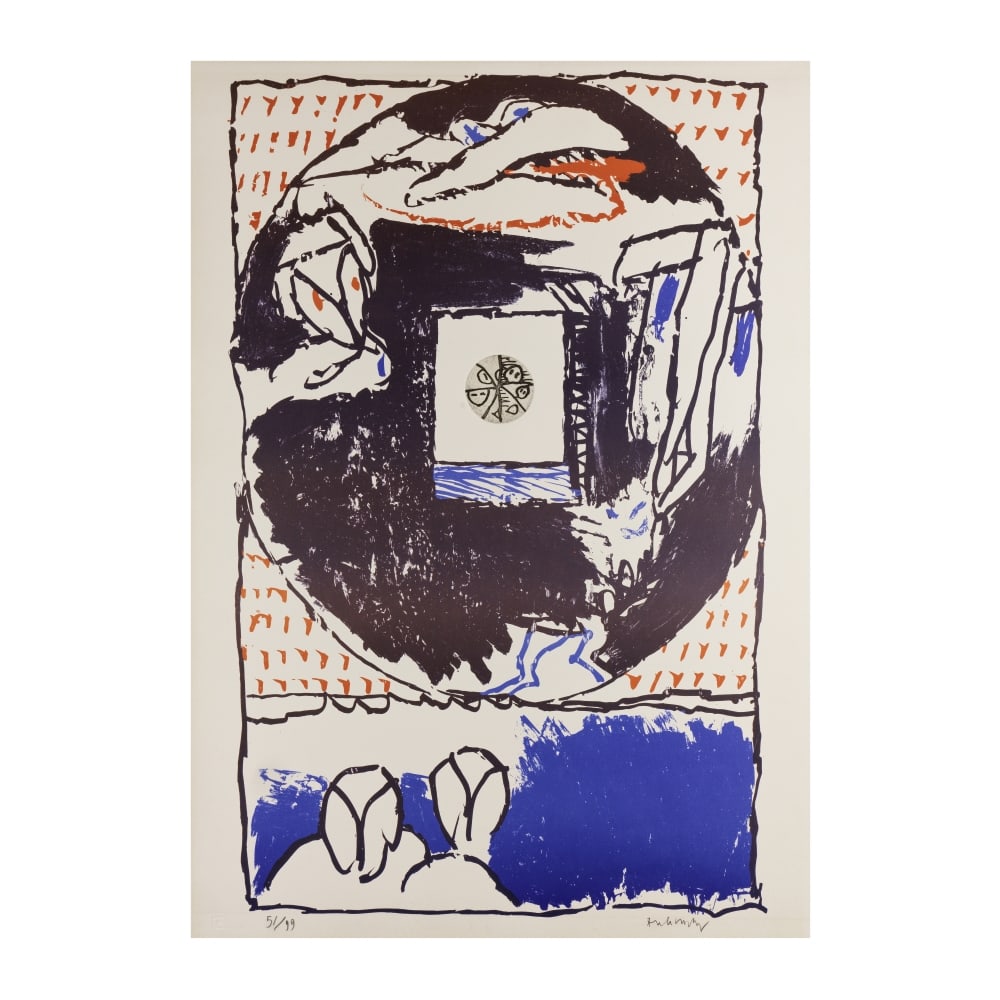 PIERRE ALECHINSKY (NE EN 1927) Fenêtres, 1977 Lithographie en couleur et eau-forte sur Arc...: PIERRE ALECHINSKY (NE EN 1927) Fenêtres, 1977 Lithographie en couleur et eau-forte sur Arches Planche tiré du portfolio Fenêtres Signée et numérotée 51/99 102 x 71,8 cm C