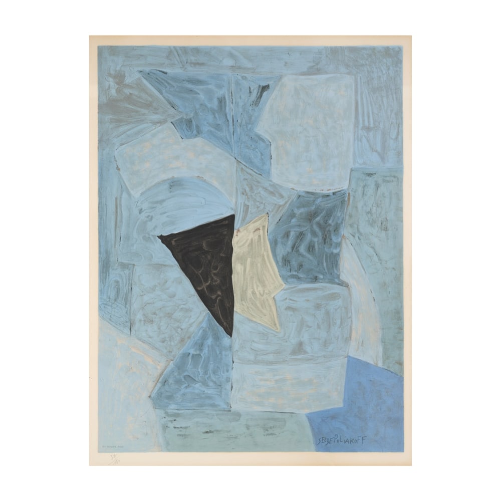 D'APRES SERGE POLIAKOFF (1900-1969) Bleue, 1973 (Rivière, 82)Lithographie en 10 couleurs su...: D'APRES SERGE POLIAKOFF (1900-1969) Bleue, 1973 (Rivière, 82) Lithographie en 10 couleurs sur vélin Signée dans la planche et numérotée 37/180 Imprimée par Mourlot, Paris