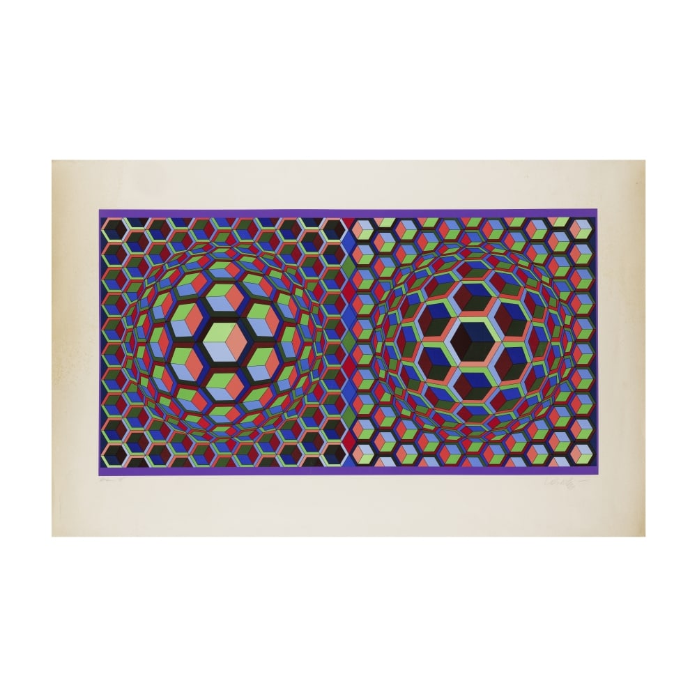 VICTOR VASARELY (1906-1997) Semiha, 1979 (Benavides, 832)Sérigraphie en couleurs Signé...: VICTOR VASARELY (1906-1997) Semiha, 1979 (Benavides, 832) Sérigraphie en couleurs Signée et justifiée EA 15 (en dehors de l'édition à 306 exemplaires numérotés) Edit