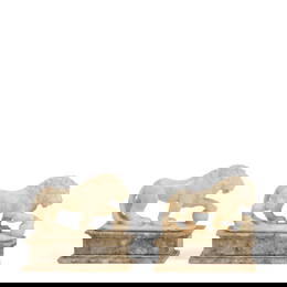 A PAIR OF ITALIAN GRAND TOUR STYLE CARVED MARBLE LION-FORM BOOKENDS19th/20th century