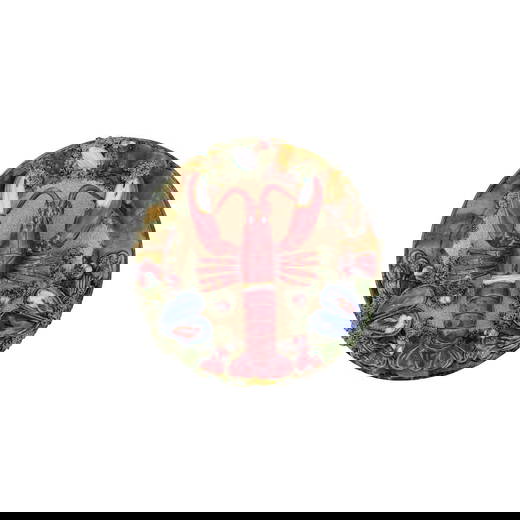 A PORTUGESE PALISSY EARTHENWARE LOBSTER DISHLate 19th century