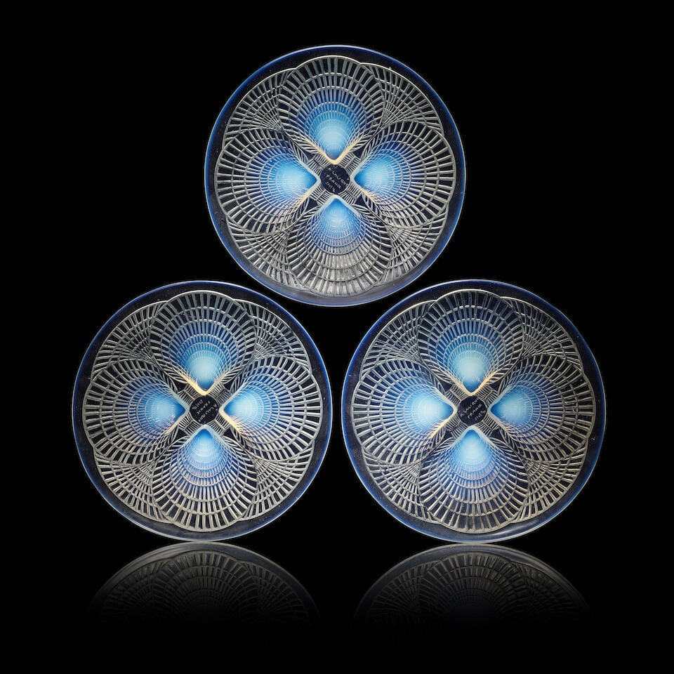 René Lalique  Three 'Coquilles No. 4' plates, designed 1924 (1 of 1)
