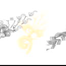 MARVELLA: 14K GOLD, CULTURED PEARL AND DIAMOND SPRAY BROOCH