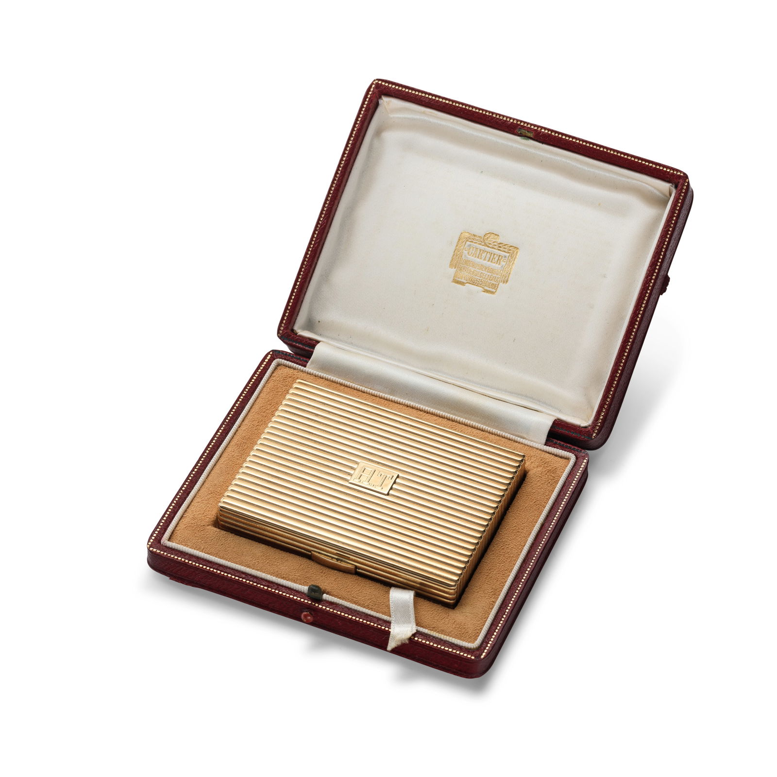 A 9 carat gold Cartier box given by Her Majesty Queen Elizabeth II Jacques Cartier, London, 1954... (1 of 1)