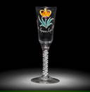 The Order of the Thistle: an exceptional Beilby enamelled opaque twist ale glass, circa 1765