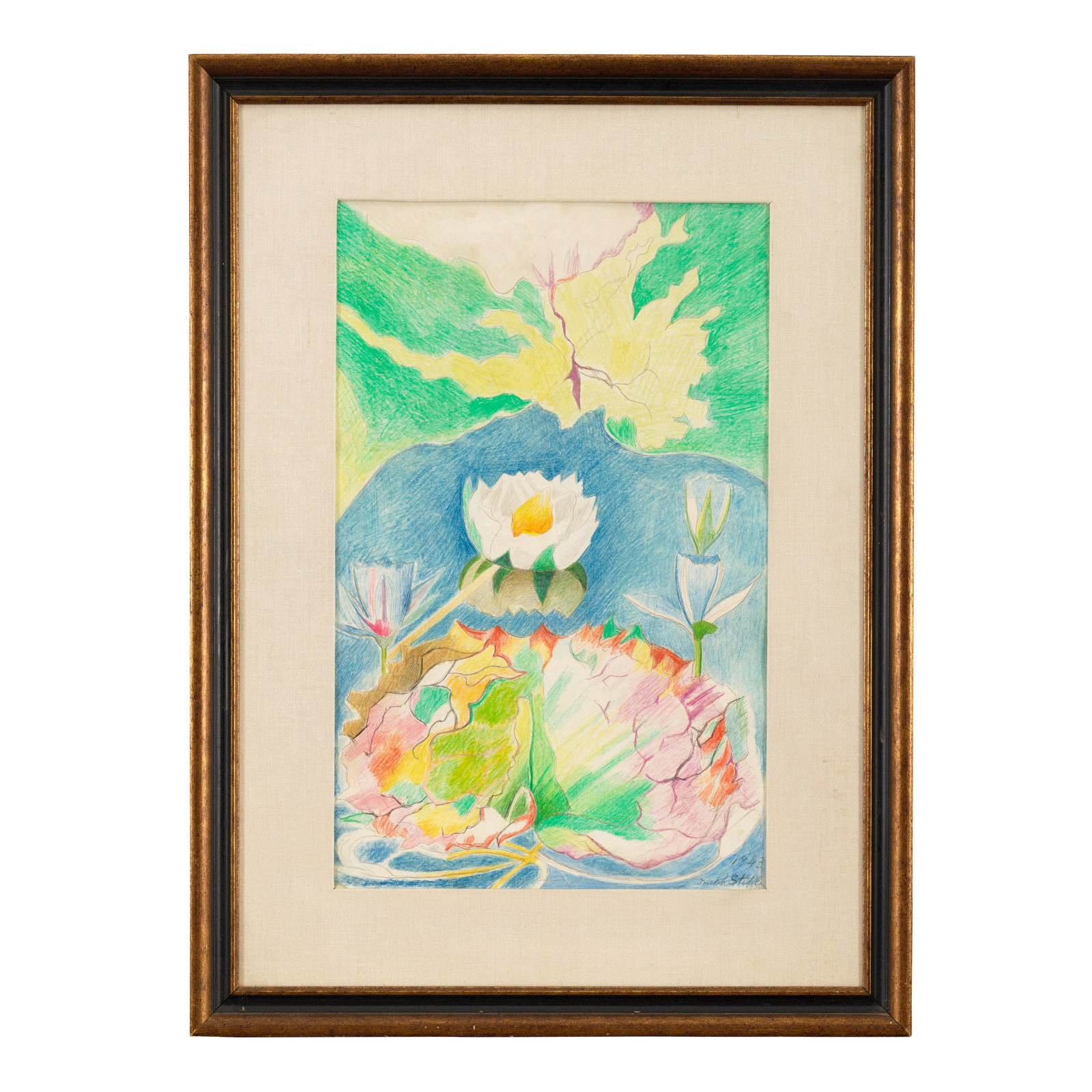 JOSEPH STELLA (1877-1946) Floral Still Life 22 x 14 in. (55.9 x 35.6 cm.) (Executed in 1943.): JOSEPH STELLA (1877-1946) Floral Still Life dated and signed '1943 / Joseph Stella' (lower right) silverpoint, colored pencil and graphite on paper 22 x 14 in. (55.9 x 35.6 cm.) Executed in 1943. Foot
