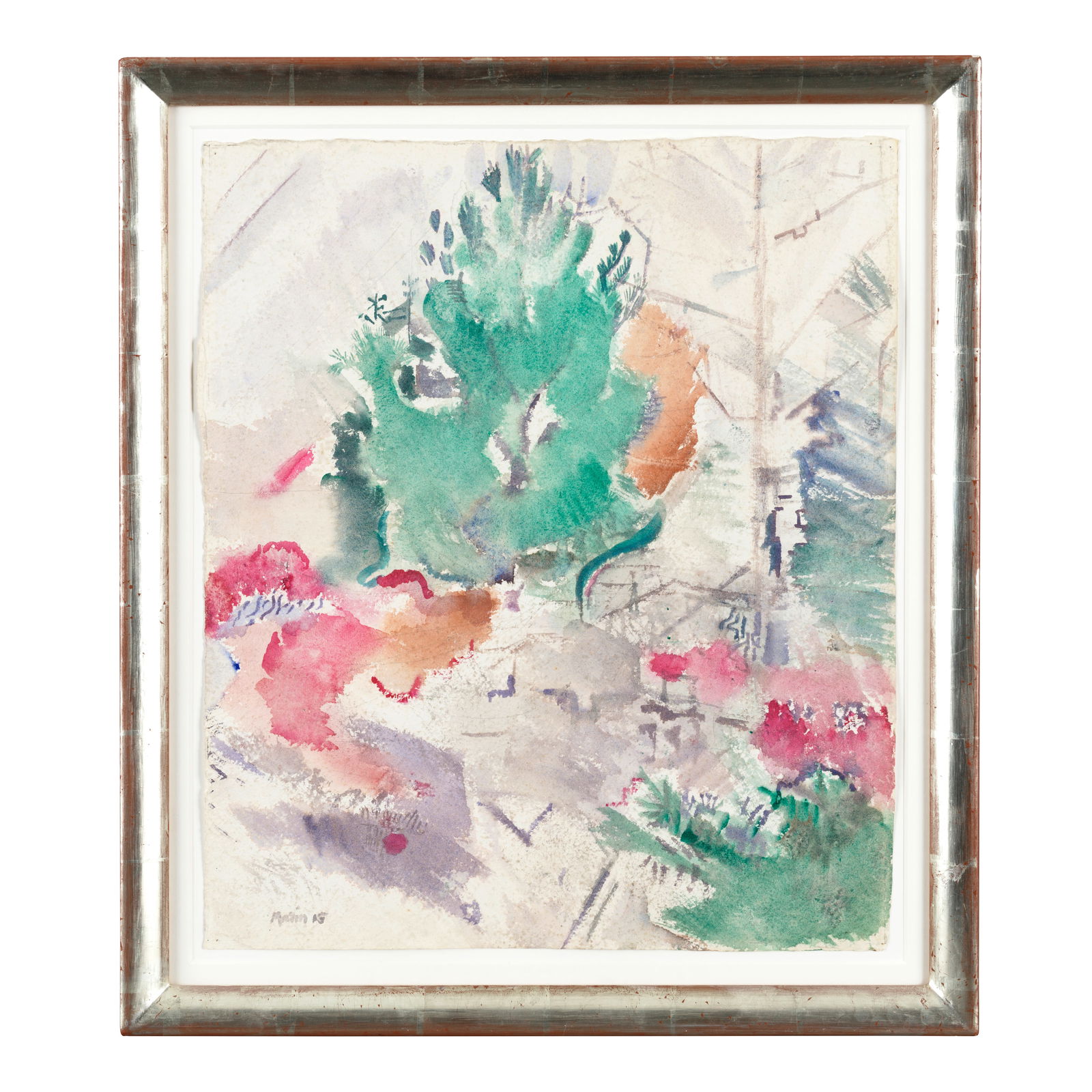 JOHN MARIN (1870-1953) Small Point, Maine 19 1/8 x 16 1/2 in. (48.6 x 41.9 cm.) (Executed in 1915.): JOHN MARIN (1870-1953) Small Point, Maine signed and dated 'Marin 15' (lower left) and inscribed with title and dated again (on the verso) watercolor and graphite on paper 19 1/8 x 16 1/2 in. (48.6 x