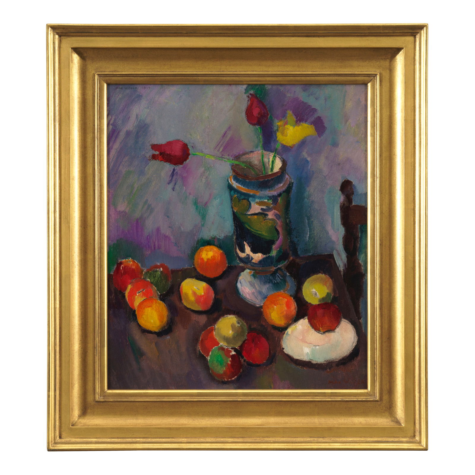 MAX WEBER (1881-1961) Three Tulips 21 1/8 x 18 1/8 in. (53.7 x 46 cm.) (Painted in 1907.): MAX WEBER (1881-1961) Three Tulips signed and dated 'MAX WEBER 1907' (upper left) and signed again (lower right) oil on canvas 21 1/8 x 18 1/8 in. (53.7 x 46 cm.) Painted in 1907. Footnotes: Provenanc