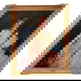 ROBERT HENRI (1865-1929) Edna Smith, Pink, No. 1 41 x 33 in. (104.1 x 83.8 cm.) (Painted in 1918.)