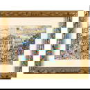 MAURICE BRAZIL PRENDERGAST (1858-1924) Landscape with Figures, Summer House and Pavilion 15 1/4 ...