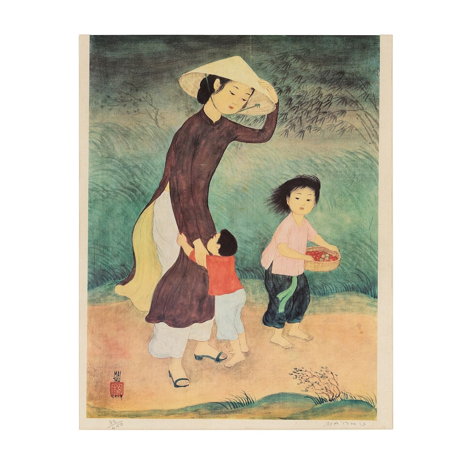 Mai Trung Thu (Vietnamese-French, 1906-1980) Le coup de vent (1 of 4)
