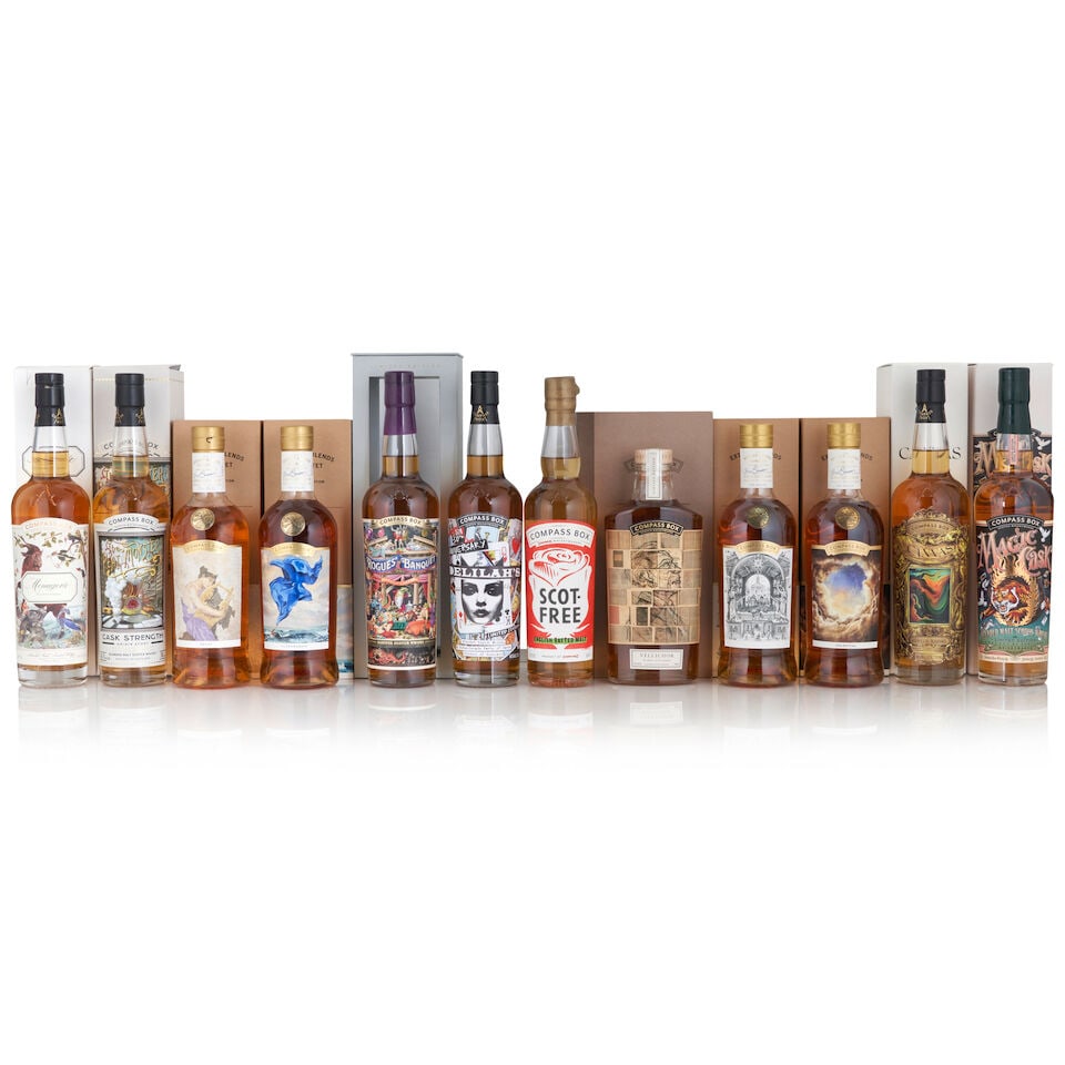 Compass Box Magic Cask, 2020 (1 bottle, 750ml) Compass Box Menagerie, 2021 (1 bottle, 750ml) Com... (1 of 2)