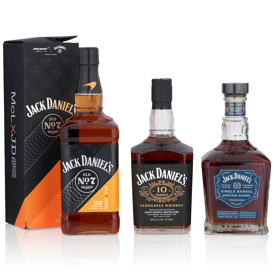 Jack Daniels 10 Years Old Bourbon (1 bottle, 750ml) Jack Daniels McLaren Edition, 2025 (1 bottle... (1 of 1)