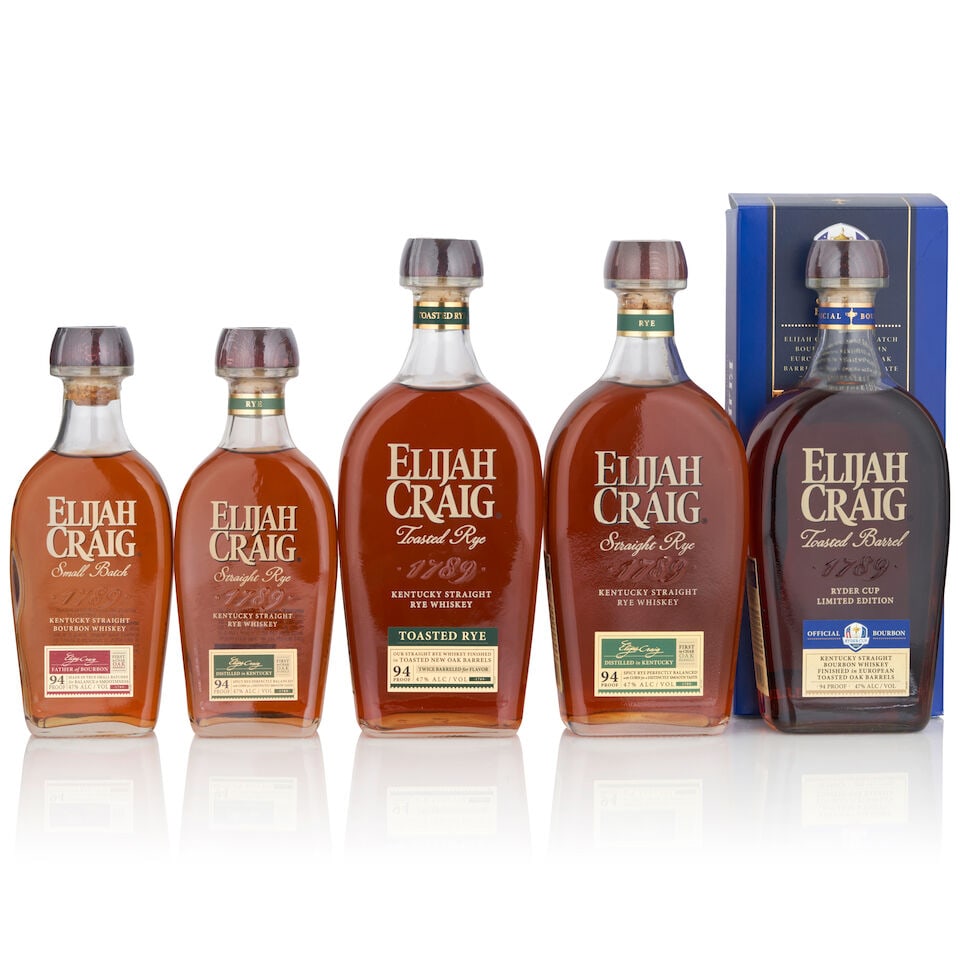 Elijah Craig Toasted Rye (1 bottle, 750ml)  Elijah Craig Straight Rye (1 bottle, 750ml)  Elijah ... (1 of 1)