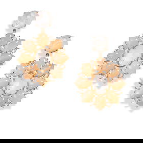 IRENE NEUWIRTH: A PAIR OF 18K ROSE GOLD, MOONSTONE AND DIAMOND 'GEMMY GEM' EARRINGS: IRENE NEUWIRTH: A PAIR OF 18K ROSE GOLD, MOONSTONE AND DIAMOND 'GEMMY GEM' EARRINGS Comprising round and oval, rose-cut moonstones, pear-shaped cabochon peach moonstones, accented by round rose-cut di