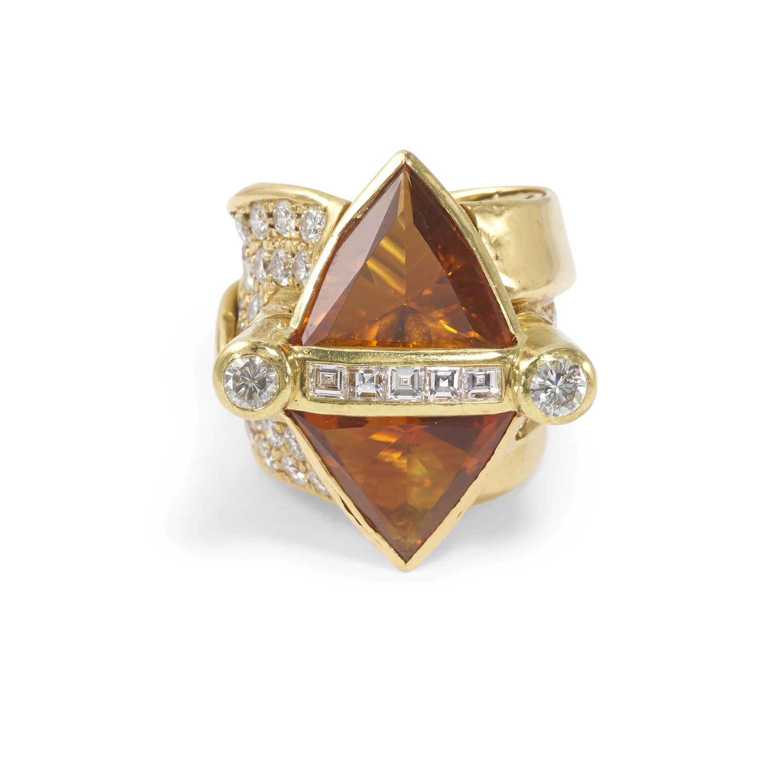 MISANI: AN 18K GOLD, CITRINE AND DIAMOND RING (1 of 3)