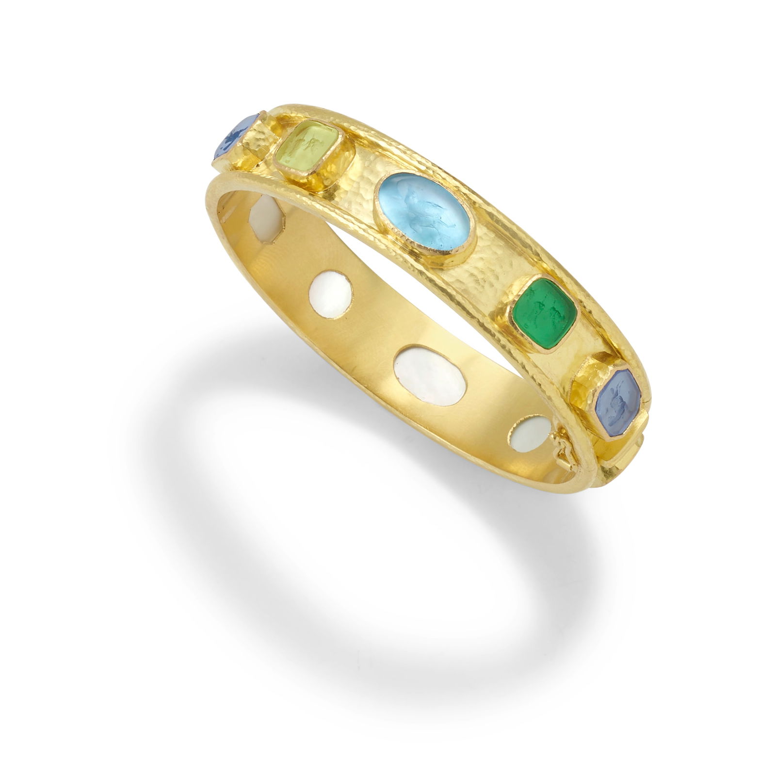 ELIZABETH LOCKE: A 19K GOLD AND GLASS INTAGLIO BRACELET (1 of 2)